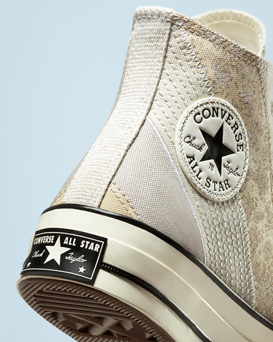 Women's Converse Chuck 70 Embroidered Floral High Top Shoes Beige / Black | AU 8936CL
